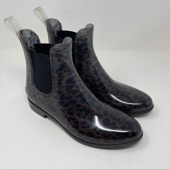 Sam Edelman Tinsley Rain Boots Dark Leopard Women's Size 9M Chelsea Round Toe - Picture 12 of 12